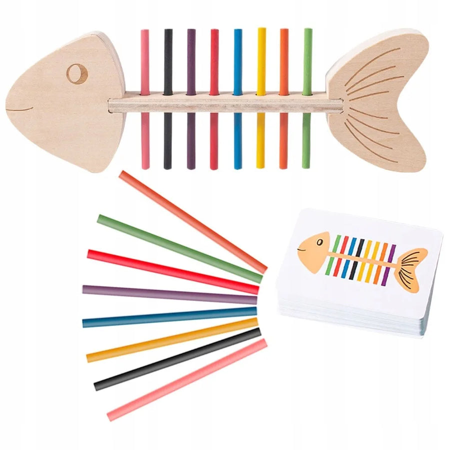 Jeu de poisson en bois, logique de correspondance des couleurs
