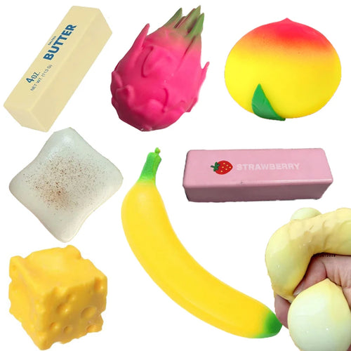 Squishy en forme de Pain/Beurre/Fromage/Fruits