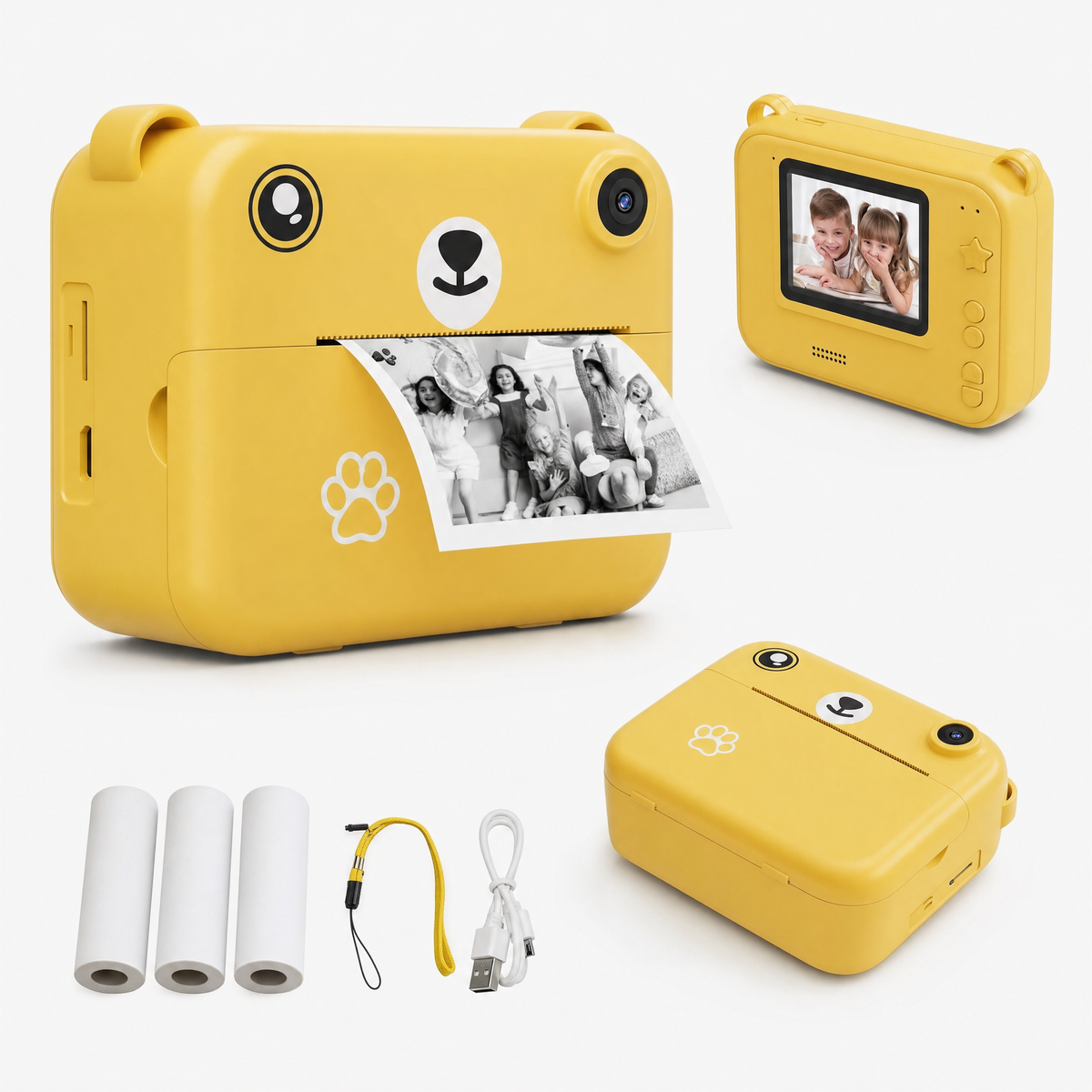 Appareil Photo numérique, avec enregistreur vidéo, mini imprimante thermique