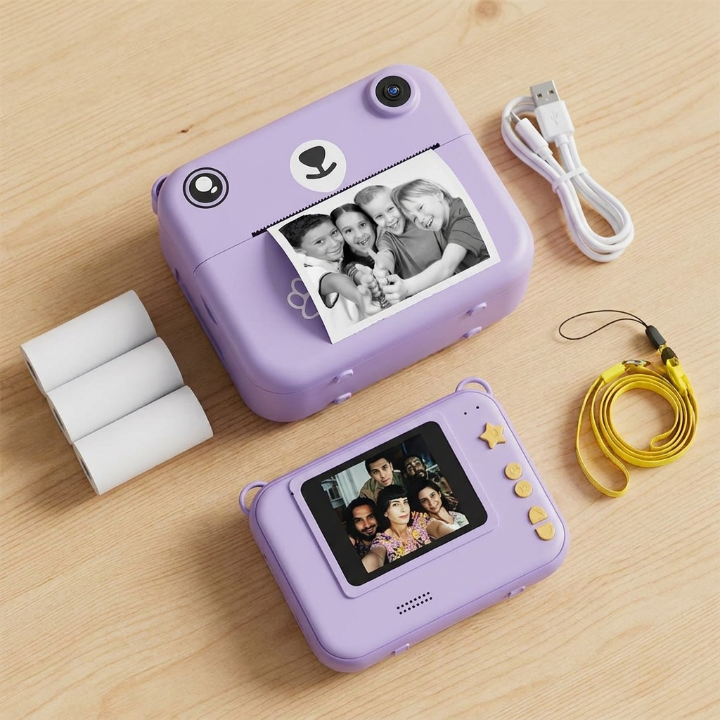 Appareil Photo numérique, avec enregistreur vidéo, mini imprimante thermique